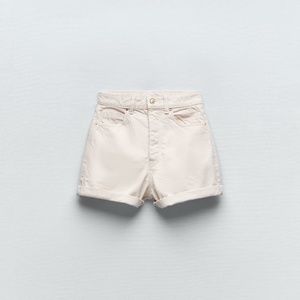 BNTW MOM FIT DENIM SHORTS ECRU